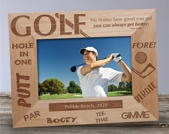 Personalized Golf Wood Picture Frame, golf picture frame, custom golf frame, fathers day gift, personalized frames -gfy922481