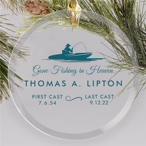 Gone Fishing in Heaven Round Glass Personalized Memorial Ornament, Memorial  Gift for Fisherman, Glass Ornament, Christmas gfy8174584r -  Canada
