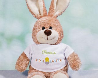 First Easter Personalized Easter Bunny, Personalized Plush Bunny, Funny Easter Bunny,  Kids Stuffed Animal, First Easter -gfy86101068BR