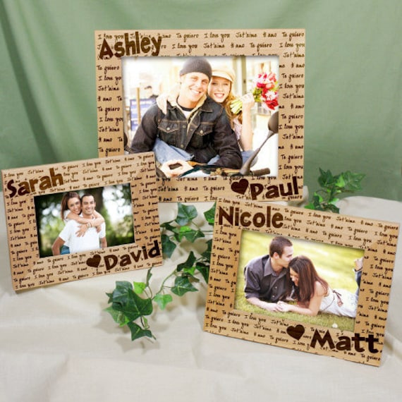 I Love You Personalized Wood Picture Frame, Valentines Day Gift