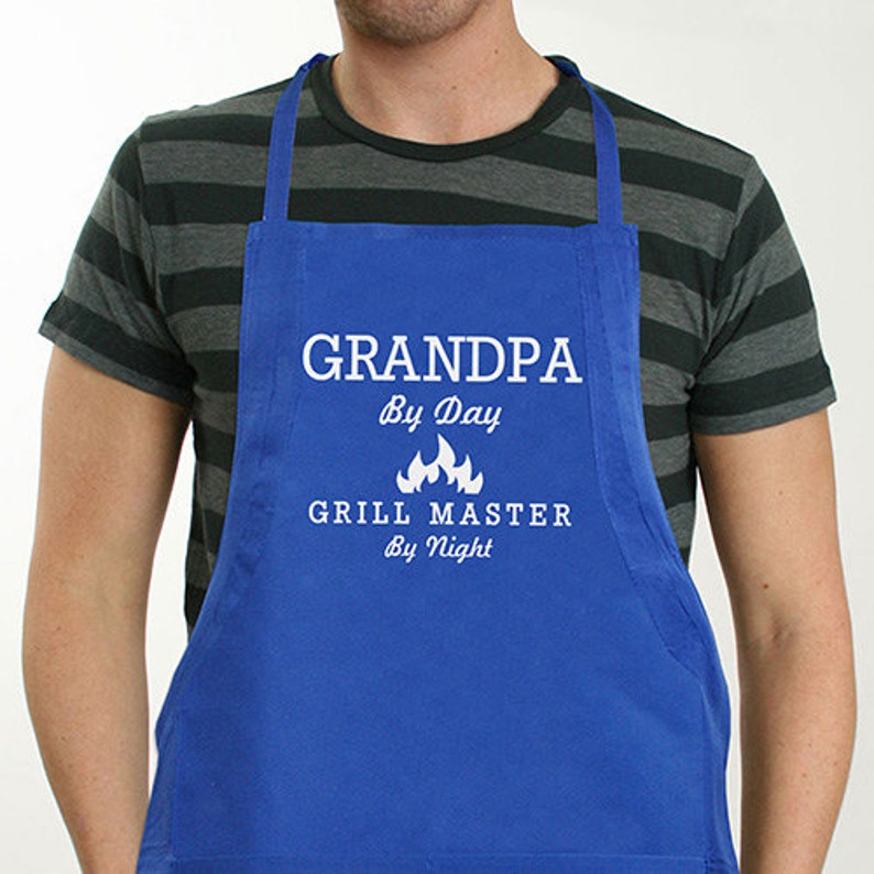 Colorful Personalized Grill Master Apron, for Dad, Grandpa, Father's