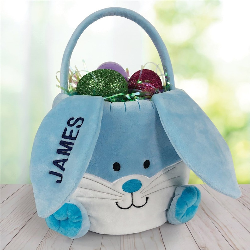 Embroidered Personalized Easter Bunny Basket personalized ...