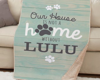 Our House Personalized Sherpa Blanket, blanket, dog blanket, throw blanket, soft, personalized blanket, home decor -gfyU1166987