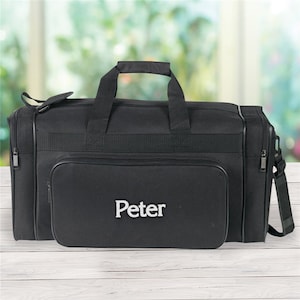 Personalized Embroidered Travel Duffel Bag, embroidered duffel bag, personalized duffel bag, gift for him, custom travel bag -gfyE358835BK