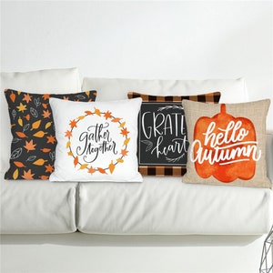 Personalized Autumn Fun Throw Pillow Sham Set, Fall Pillow, Fall Home Decor, Fall Pillow Covers, Decorative Pillow Case, Colorful Fall Decor