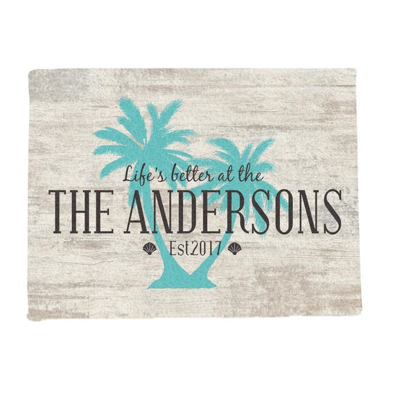 Palm Tree Personalized Doormat Personalized Summer Decor Personalized Doormat Housewarming Home Decor Square Customized Gfyu1169683