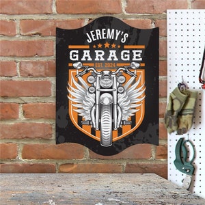 Plaque murale moto personnalisée, homme des cavernes, décoration, maison, intérieur, extérieur, cadeau pour lui, mécanicien, personnalisé, garage, cadeau de Noël moto