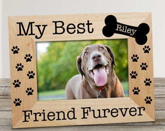 My Best Friend Personalized Pet Picture Frame, pet picture frame, printed frame, paw print, dog picture frame, dog bone, custom -gfy9117481