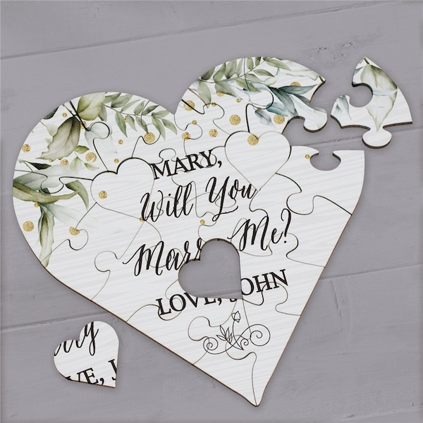 Personalized Will You Marry Me Heart Puzzle, Unique Proposal Ideas, Engagement Party Decor,  Engagement Keepsake, Wedding Proposal, For Her