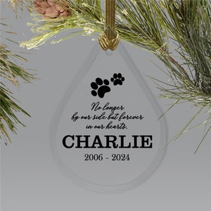 Personalized Pet Tear Drop Ornament, Personalized Pet Memorial Ornament, Memorial Keepsake Gift, Christmas Memorial Gift, Loss Of Dog