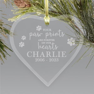 Personalized Pet Memorial Ornament, Paw Prints On My