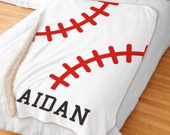 Baseball Personalized Sherpa Blanket, indoor, home, soft, bedroom, custom, sports, boy, warm, gift, child, kid -gfyU1159287-baseball