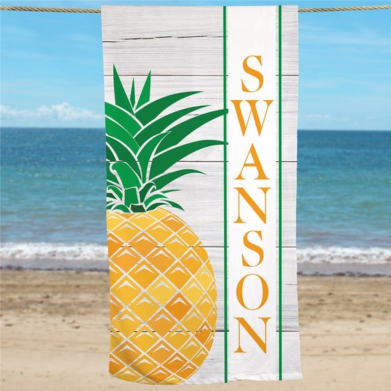 Personalized Pineapple Beach Towel Personalized Summer Beach Towel Fun Summer Gift Custom Pineapple Beach Towel Fruit Towel gfyu1453033 Etsy