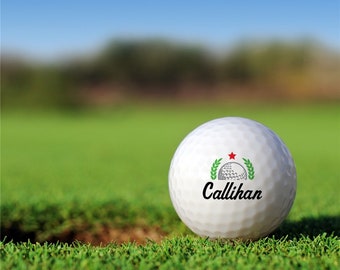 Personalized Wreath Name Golf Balls Set of 6, Personalized Golf, Gifts For Him, Gifts For Dad, Gifts For Boyfriend, Custom Gifts For Men