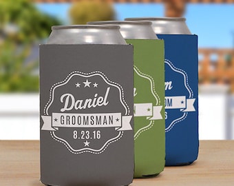 Personalized Groomsmen Insulated Can Holder [insulated can holder, rubber insulation, beverage insulator, beverage container]  -gfyU1042188
