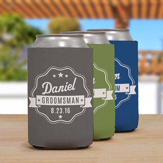 Personalized Groomsmen Insulated Can Holder insulated Can 