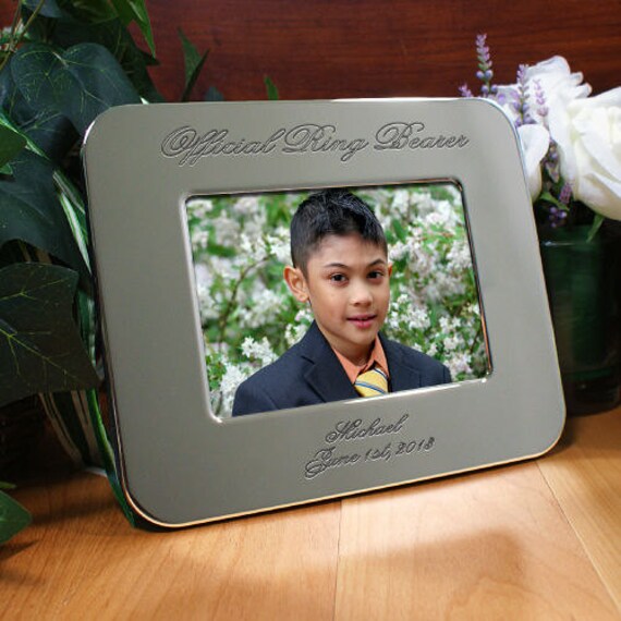 Engraved Ring Bearer Silver Picture Frame, Personalized, Gift for