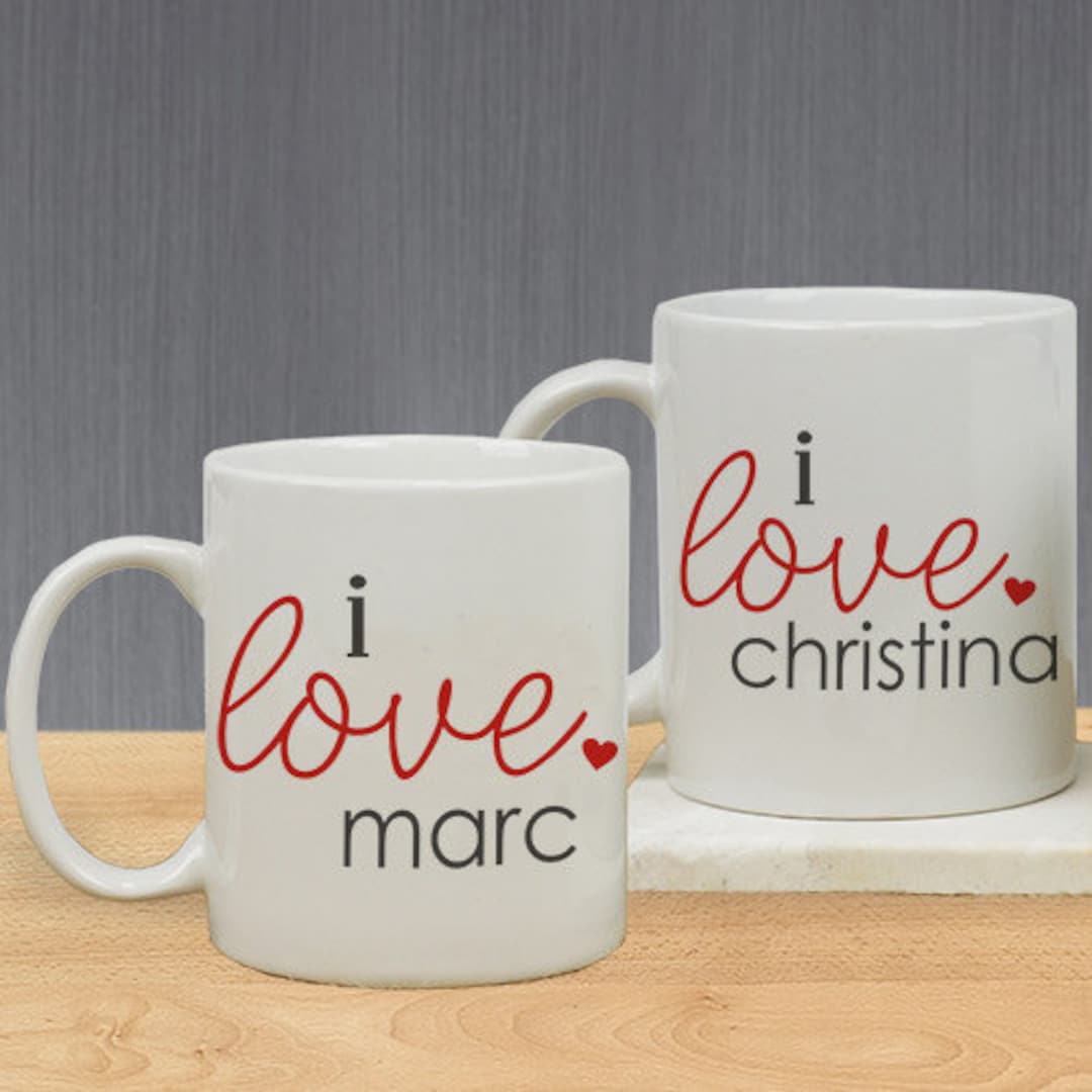 Personalized I Love You Coffee Mug, Valentines Day Gift, Couples Gift ...