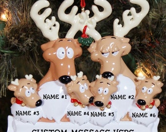 Family Personalized Reindeer Christmas Ornament, Ornaments for Family, Family Ornament, Holiday Gift, Personalized Christmas Ornaments