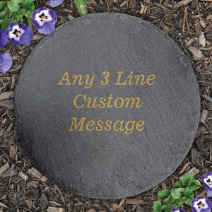 Personalized Garden Stone, Any Message Slate Stone, Memorial Garden Stone, Heart Slate Stone, Grave Marker, Garden Sign, Custom Garden Stone