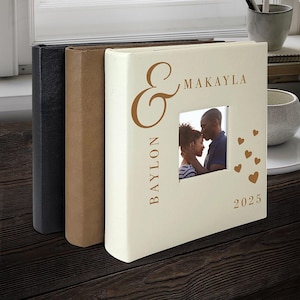 Couples Photo Album With Hearts, Valentines Day Photo Gifts, Engraved Anniversary Photo Album, Wedding Gift, Couples Gift, Gift For Her