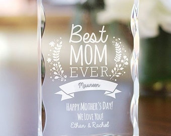 Engraved Best Mom Ever Acrylic Keepsake, Mother's Day Gift, Gift For Mom, Personalized Gift, Gift From Kids, Birthday Gift For Mom, For Her