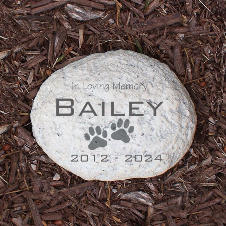 Personalized Pet Memorial Garden Stone, dog memorial, dog headstone, dog loss gift, dog grave marker, in loving memory, burial marker image 2