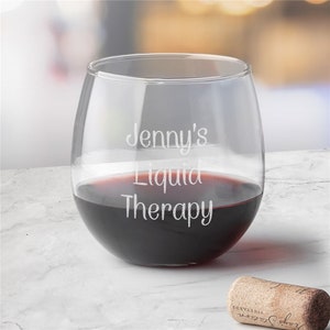Engraved Any Message Stemless Red Wine Glass, custom glass, gift for her, engraved wine glass, girlfriend, bridesmaid gifts, wedding glasses