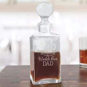 Engraved Property Of Luxe Decanter, 32oz. Decanter, Personalized Gift for Dad, Custom Father&#39;s Day Gift, Any Title Decanter -gfyL16346387