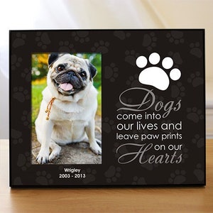 Personalized Pet Memorial Printed Frame, pet picture frame, pet memorial gift, dog memorial, photo frame, custom, paw print -gfy465956