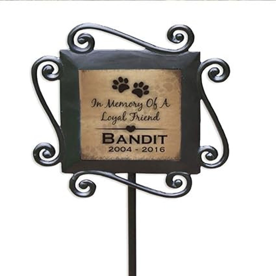 Personalized Pet Memorial Garden Stake, Pet Memorial Grave Marker, Pet