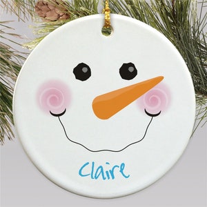 Personalized Snowman Christmas Ornament, Christmas Decor, Custom Snowman Ornament, Gift For Friends, Christmas Gift, Gift For Kids