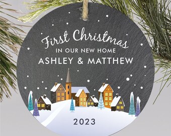 Personalized New Home Ornament, Christmas Decoration, Housewarming Gift, Christmas Ornament, First Home Ornament, First Christmas Together