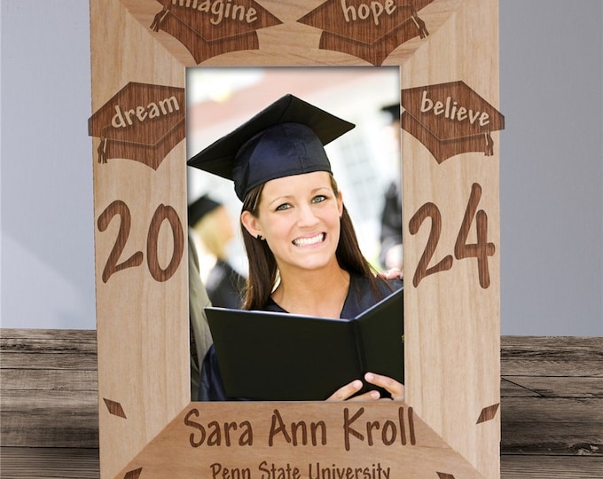 Graduation Picture Frame, Personalized Picture Frame, Graduation Gift, College Graduation, High School Graduation, Engraved Photo Frame