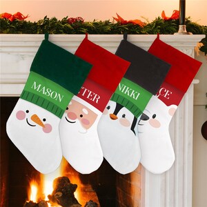 Personalized Christmas Character Stocking, Personalized Stocking, Santa Stocking, Snowman Stocking, Penguin Stocking, Polar Bear Stocking