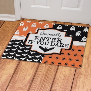 Personalized Enter If You Dare Doormat, halloween, halloween decor, home decor, seasonal gifts, seasonal decor, spooky -gfy831200377S