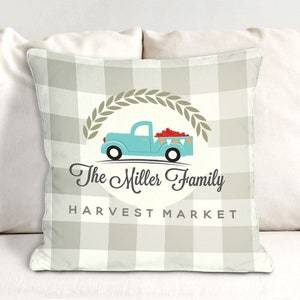 Personalized Harvest Market Throw Pillow, personalized throw pillow, family throw pillow, fall decor, home decor, custom -gfy830133603WB17