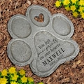 Engraved Paw Prints on Our Hearts Paw Print Shaped Personalized Pet Memorial Garden Stone Gift, Dog Grave Marker, Dog Passing Away Gift product logo