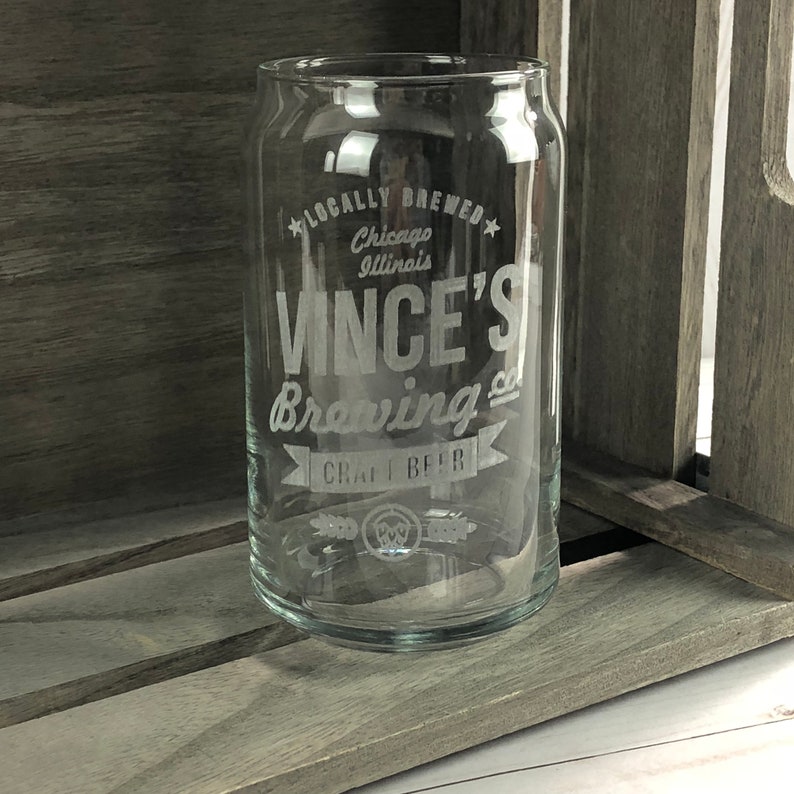 Engraved Craft Beer Brewing Co. Beer Can Glass, beer gift, custom beer can, personalized beer can glass for dad, beer glass gfyL10368118 image 3