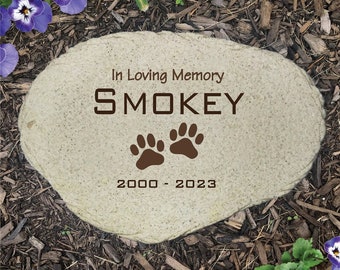 In Loving Memory Personalized Pet Memorial Garden Stone, dog grave marker, dog headstone, cat memorial, pet loss gift -gfyUV553715