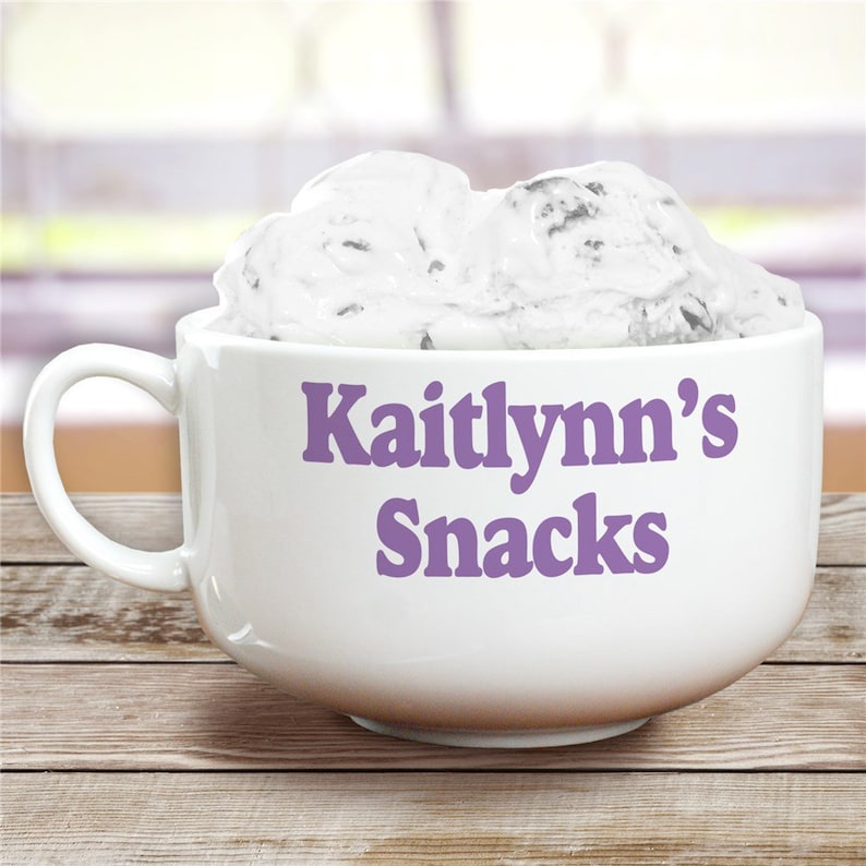 kitchen ceramic bowl white dishware for kids -gfyU367723 Any message Ceramic Personalized Cereal Bowl personalized bowl with handle