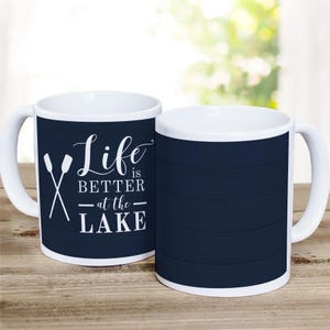 Life is Better at the Lake Mug, Lake House Coffee Cup, Nautical Cabin Gift, Lake Life Mug, Summer Vacation Mug, Christmas Gift