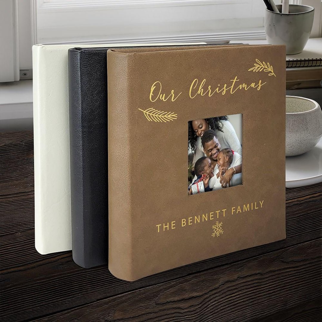 Personalized Engraved Christmas Photo Album, Christmas Leatherette — free download