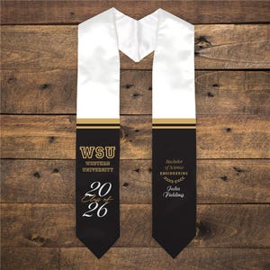 Your School Colors Personalized Stripes Graduation Stole, grad gift, gift for graduate, 2026 Stole, college graduation, class of 2026