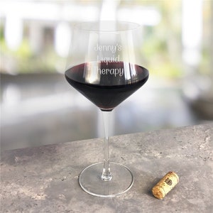 Engraved Any Message Red Wine Estate Glass, clear wine glass, red wine glass, stemware, glassware, drinkware, engraved gifts, wine gifts