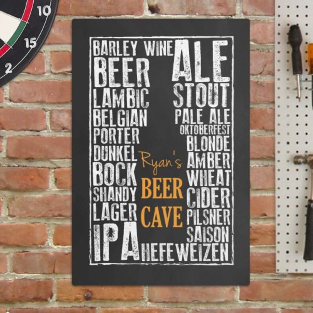 Personalized Beer Cave Wall Sign, Beer Gift, Man Cave Signs, Gift for ...