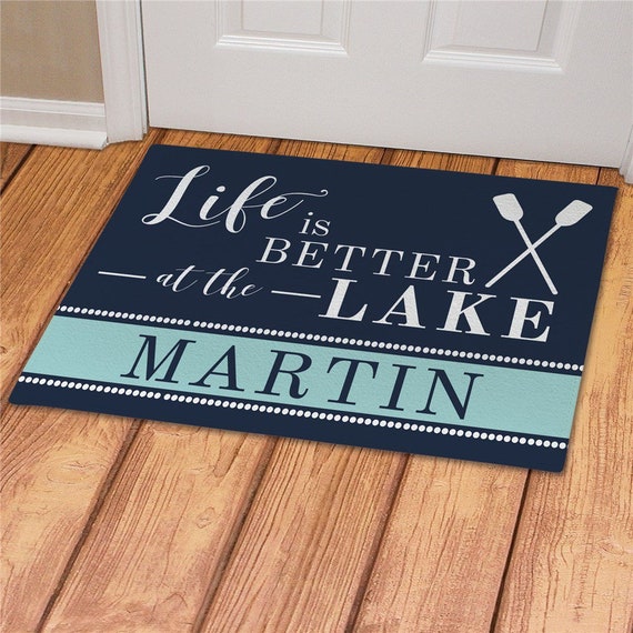 Personalized Life Is Better At The Lake Doormat Personalized Etsy