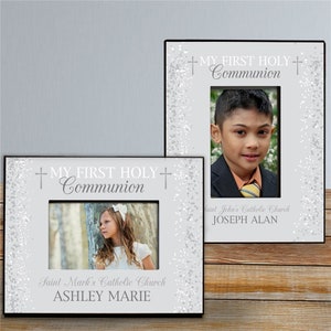 Personalized My First Holy Communion Picture Frame, Personalized Picture Frame, Gift For Godchild, Custom Communion Keepsake, Religious Gift
