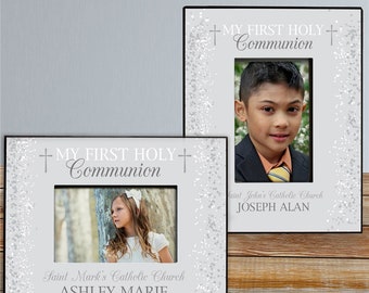 Personalized My First Holy Communion Picture Frame, Personalized Picture Frame, Gift For Godchild, Custom Communion Keepsake, Religious Gift