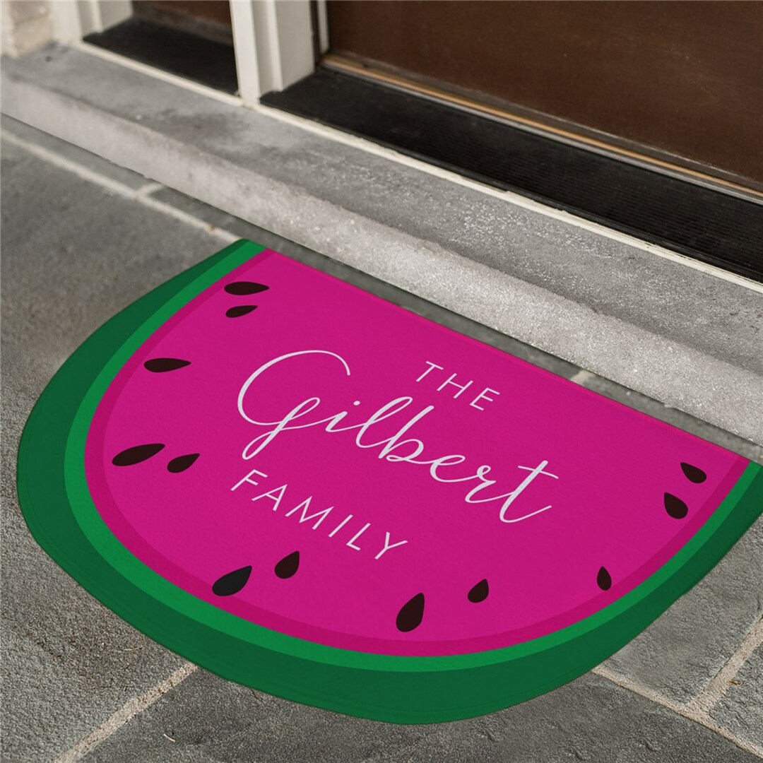 Fruit Slice Personalized Half Round Doormat, Summer Doormat, Summer